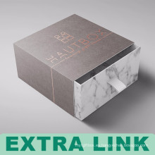 Caja de empaquetado de alta calidad del cajón del regalo del anillo de bodas de la cartulina de papel de la perla del logotipo con EVA